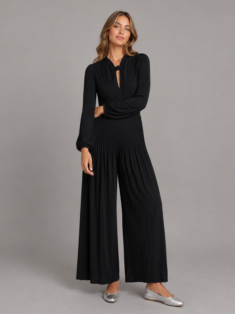 Farm Rio Long Sleeve Knot Jumpsuit Large B2133